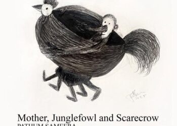 Mother, Junglefowl, and Scarecrow